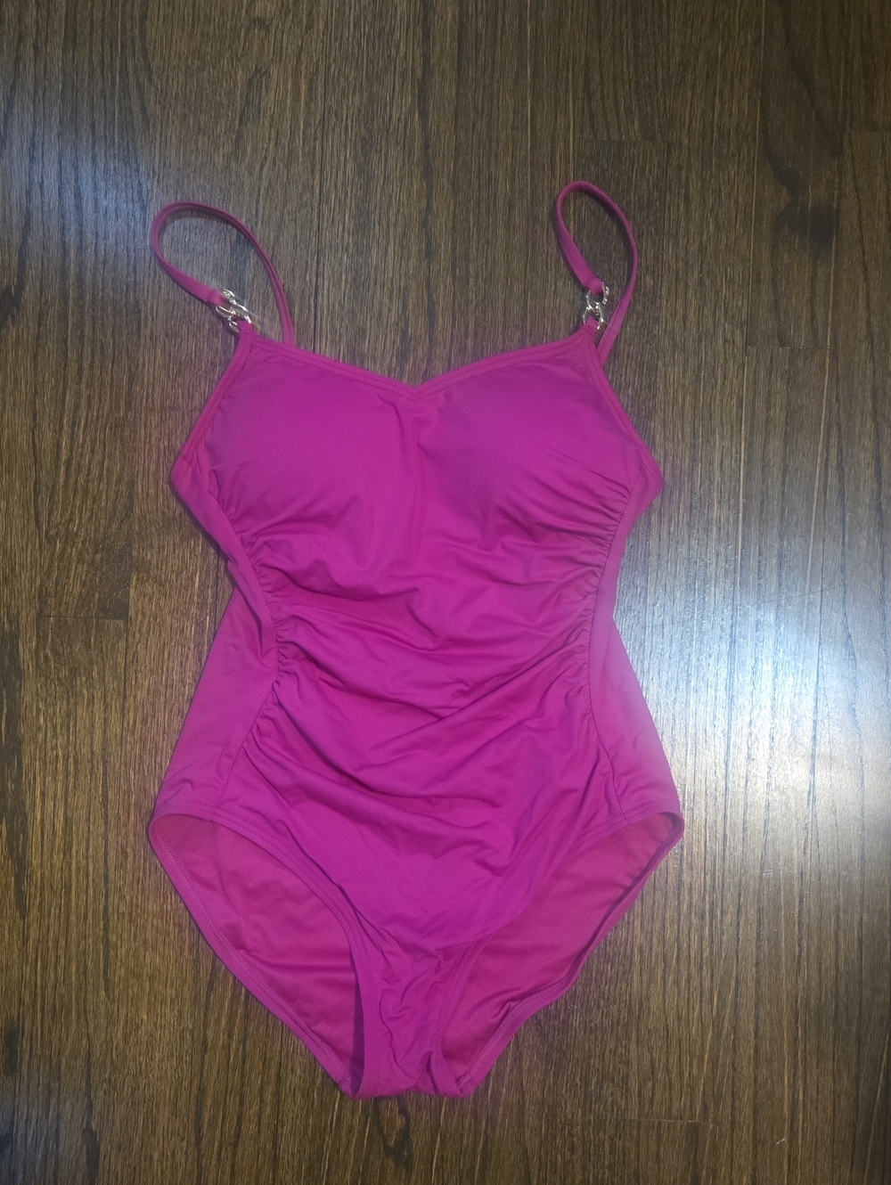 Michael Kors NWT Pink Ruched One Piece Swimsuit Women's Size 8